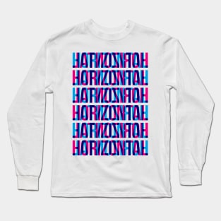 Horizontal Typography Stack (Cyan Magenta Blue) Long Sleeve T-Shirt